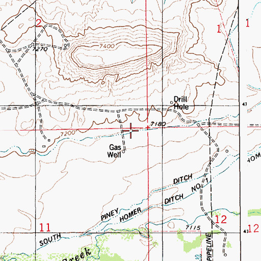 Topographic Map of Ex Pence Ditch, WY