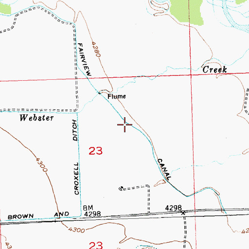 Topographic Map of Fairview Canal, WY