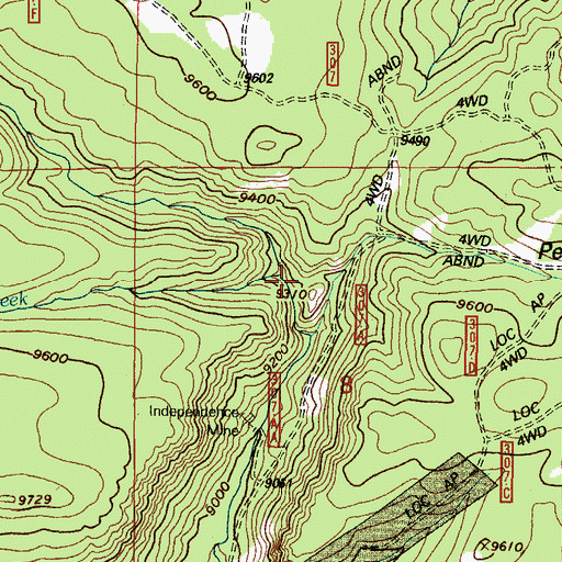 Topographic Map of Fall Creek, WY