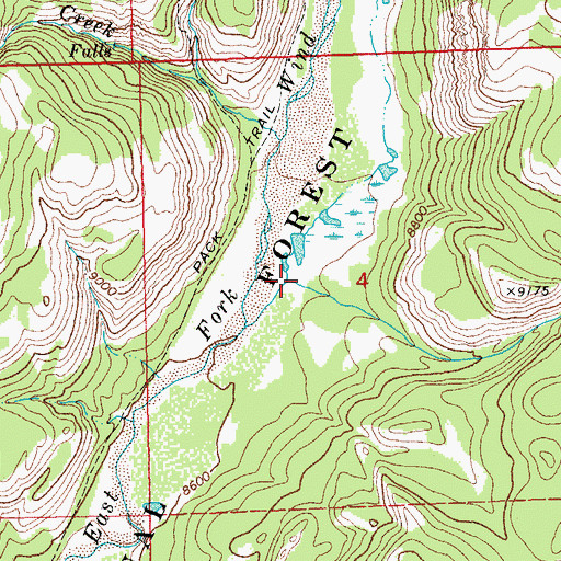 Topographic Map of Fall Creek, WY