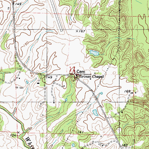Topographic Map of Grimm Chapel Baptist Church, AL
