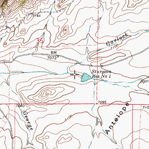 Topographic Map of Fallas Draw, WY