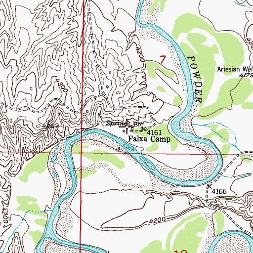 Topographic Map of Falxa Camp, WY