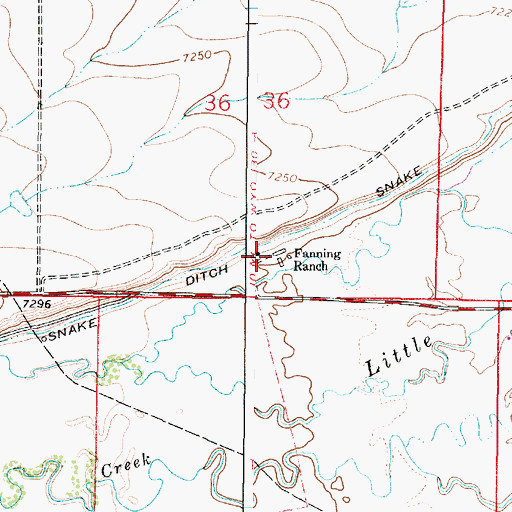 Topographic Map of Fanning Ranch, WY