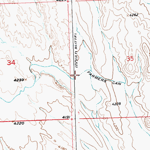 Topographic Map of Farmers Canal, WY