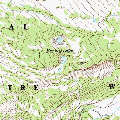 Topographic Map of Farney Lakes, WY