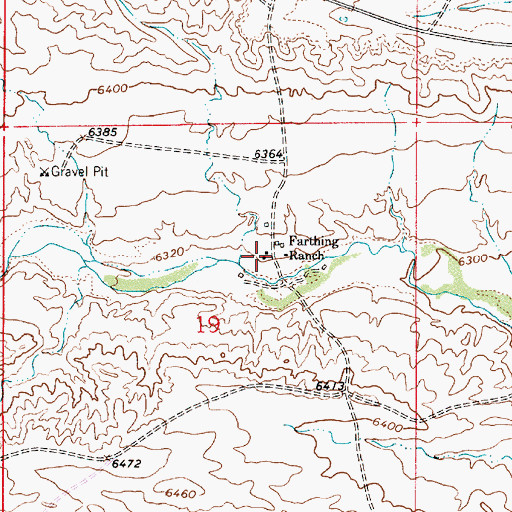 Topographic Map of Farthing Ranch, WY