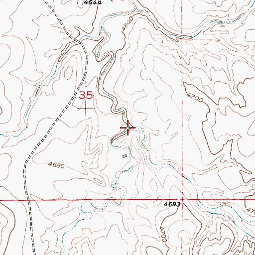Topographic Map of Fats Draw, WY