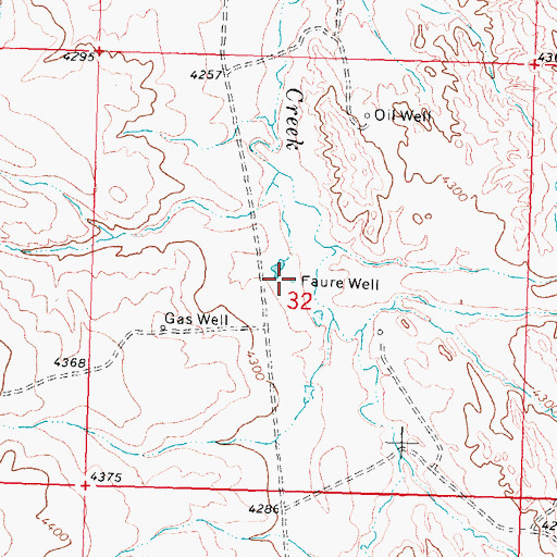 Topographic Map of Faure Well, WY