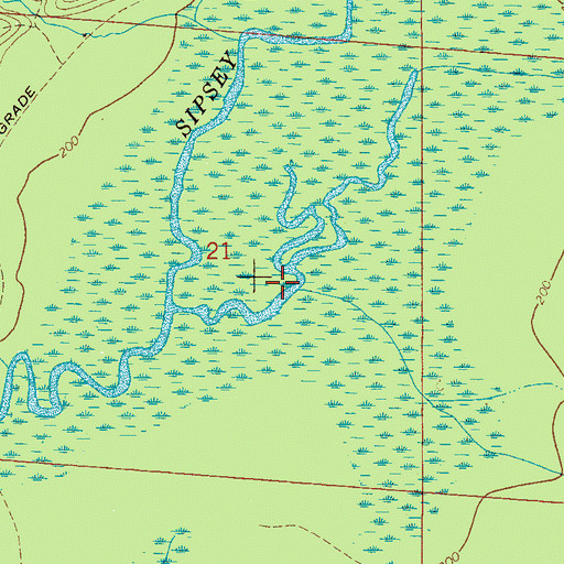 Topographic Map of Hammer Creek, AL