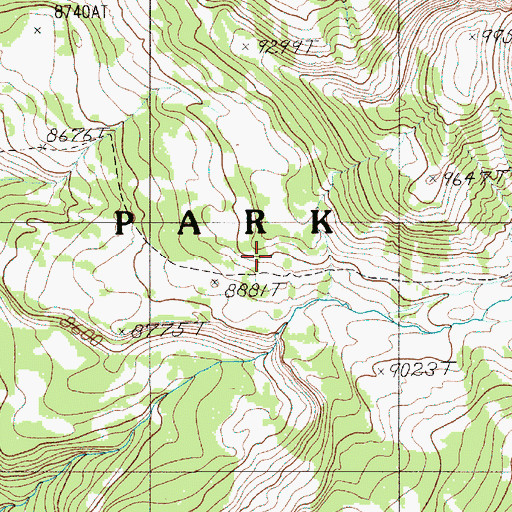 Topographic Map of Fawn Pass Trail, WY