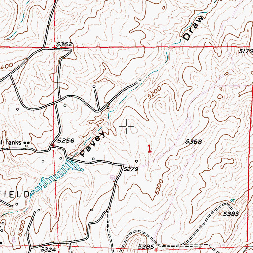 Topographic Map of Fay Dennis Draw, WY