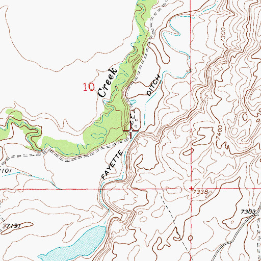 Topographic Map of Fayette Ditch, WY