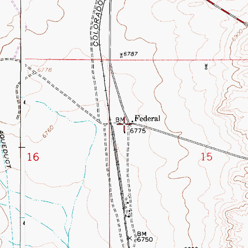 Topographic Map of Federal, WY