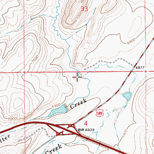 Topographic Map of Felter Creek, WY