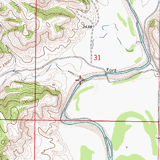 Topographic Map of Fence Creek, WY