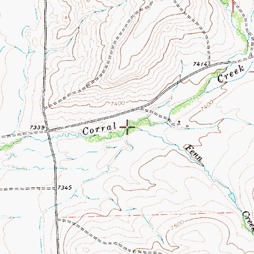 Topographic Map of Fenn Creek, WY