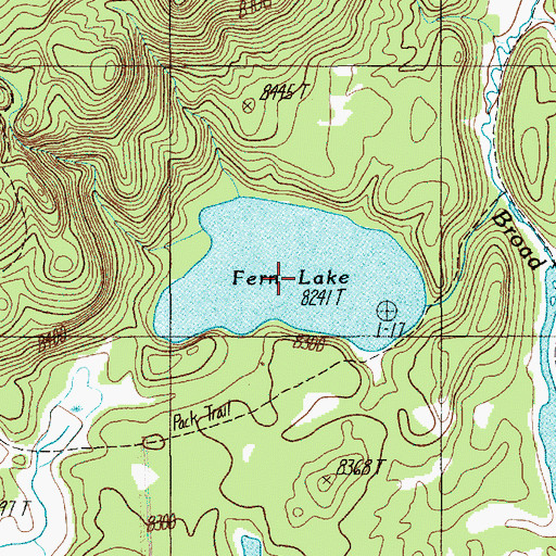 Topographic Map of Fern Lake, WY