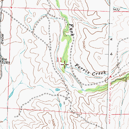 Topographic Map of Ferris Creek, WY