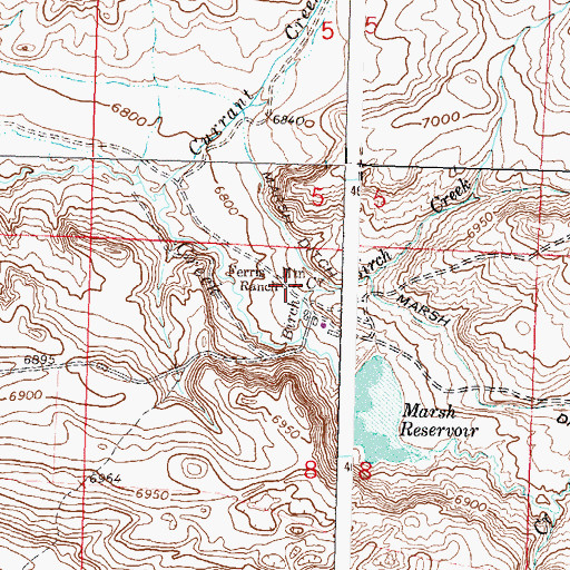 Topographic Map of Ferris Mountain Ranch, WY