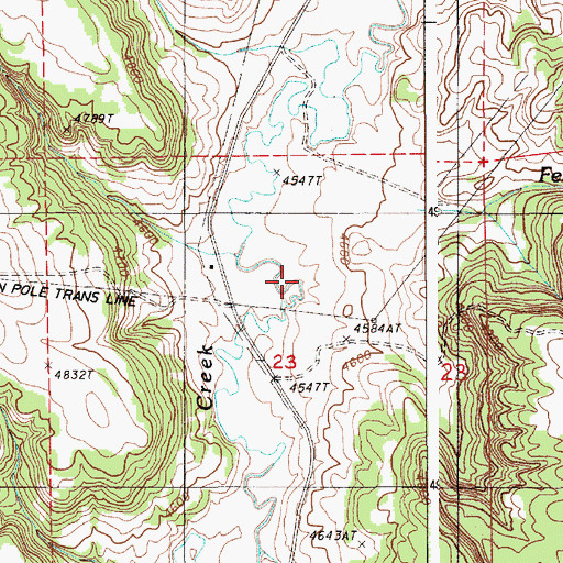 Topographic Map of Fescue Creek, WY