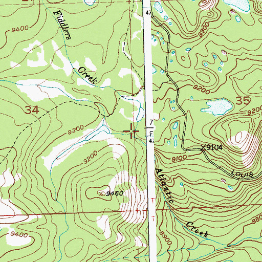 Topographic Map of Fiddlers Creek, WY