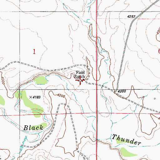 Topographic Map of Field Ranch, WY