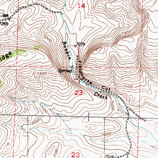 Topographic Map of Fieldhouse Cut, WY