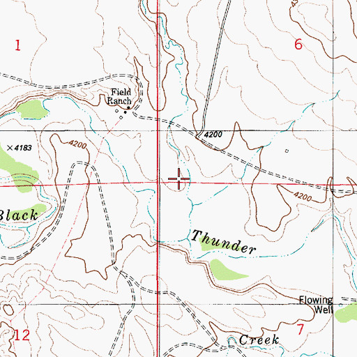 Topographic Map of Fields Draw, WY