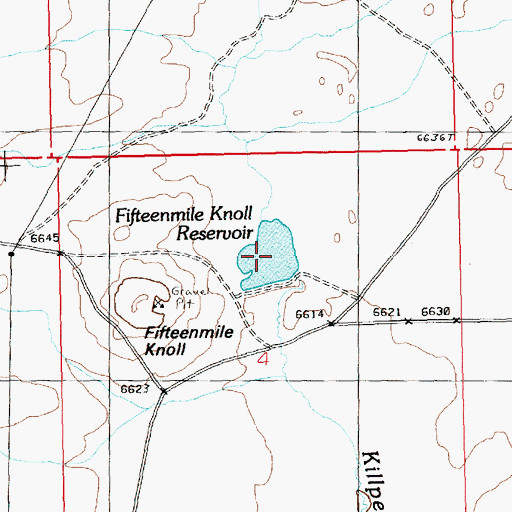 Topographic Map of Fifteenmile Knoll Reservoir, WY