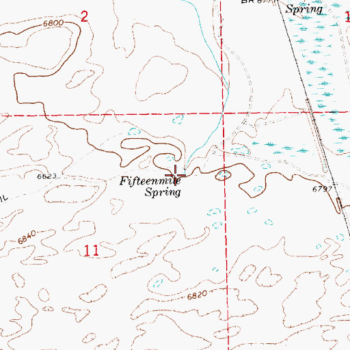 Topographic Map of Fifteenmile Spring, WY