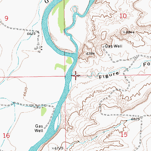 Topographic Map of Figure Four Canyon, WY