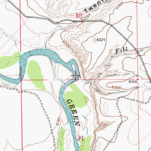 Topographic Map of Fill Wash, WY
