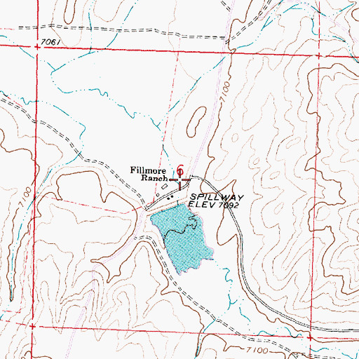 Topographic Map of Fillmore Ranch, WY