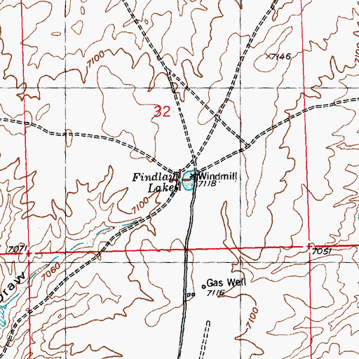 Topographic Map of Findlay Lake, WY