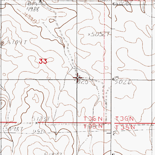 Topographic Map of Fink Ranch, WY