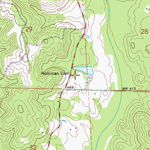 Topographic Map of Holliman Cemetery, AL