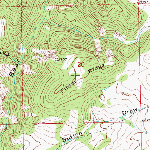 Topographic Map of Finley Ridge, WY