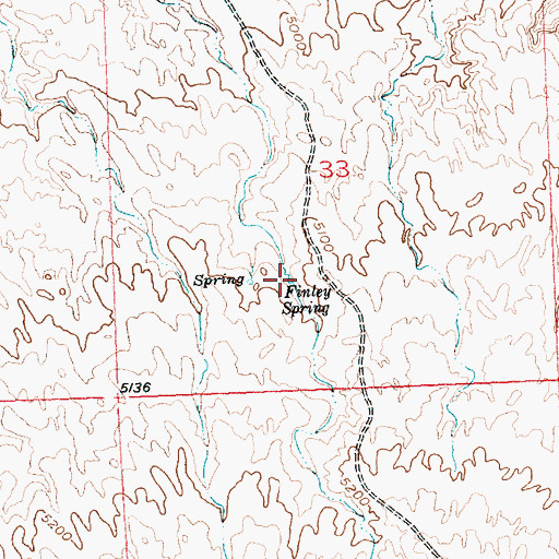 Topographic Map of Finley Spring, WY