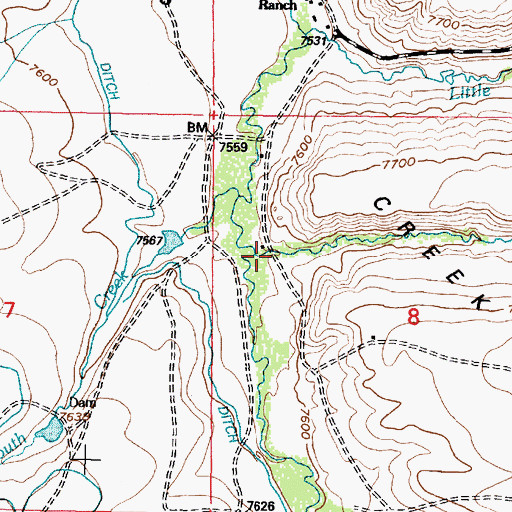 Topographic Map of Finn Creek, WY