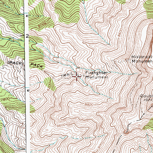 Topographic Map of Firefighter Monument, WY