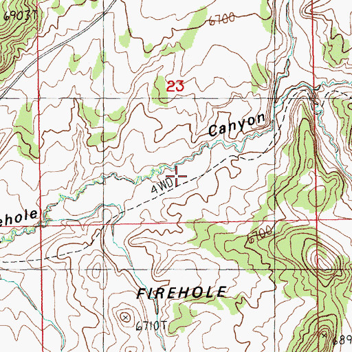Topographic Map of Firehole Basin, WY