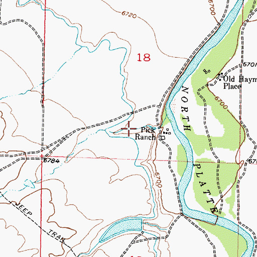 Topographic Map of First Cottonwood Draw, WY