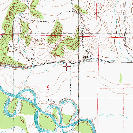 Topographic Map of First Mesa Ditch, WY