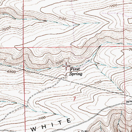 Topographic Map of First Spring, WY