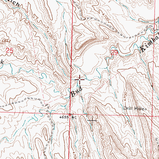 Topographic Map of Fiscus Gulch, WY