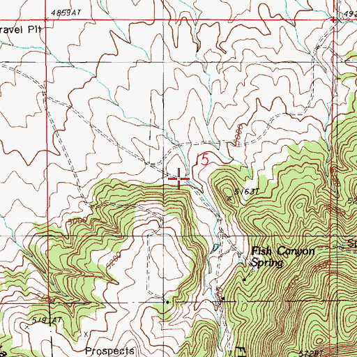 Topographic Map of Fish Canyon, WY