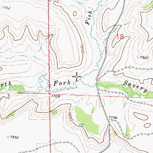 Topographic Map of Fish Creek, WY