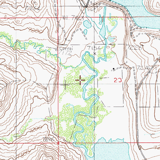 Topographic Map of Fish Creek, WY
