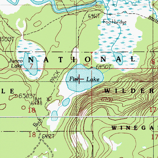 Topographic Map of Fish Lake, WY